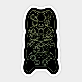 Xbox Controller Evolution (Green Lines) Sticker